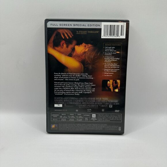 Unfaithful DVD Full Screen Special Edition 2002 Richard Gere Diane Lane Drama - Picture 2 of 3